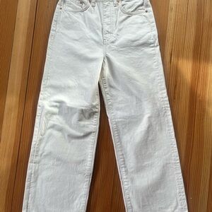 Women’s White Straight-Leg Jeans
